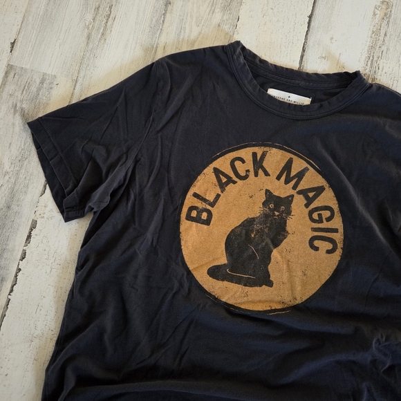 imogene + willie Black Magic Tee Black Cat Orange Small - Picture 6 of 7